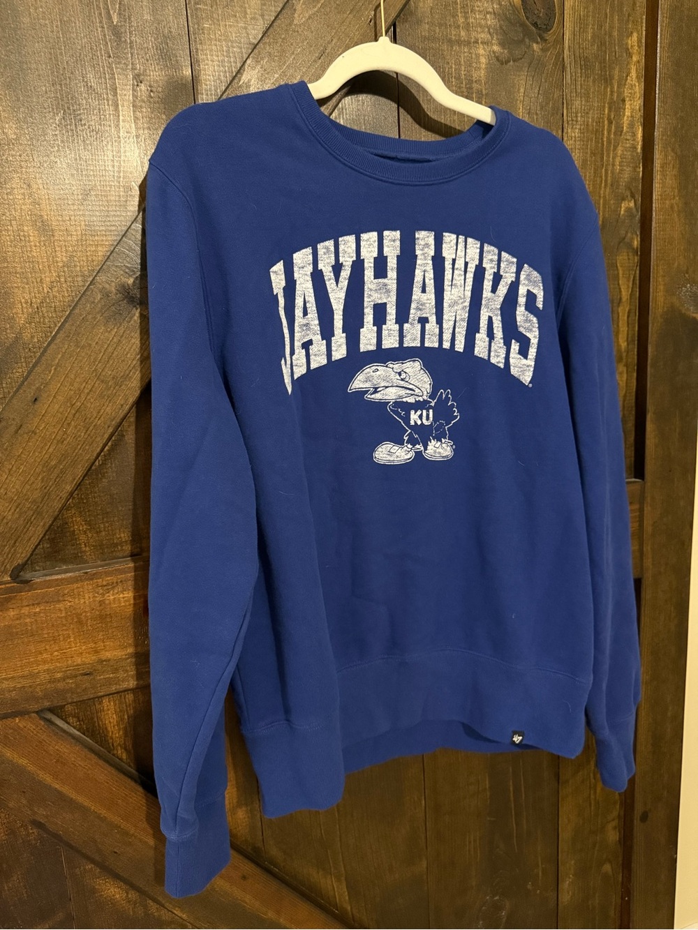 47 Brand KU Jayhawks Royal Blue Crewneck Sweatshirt